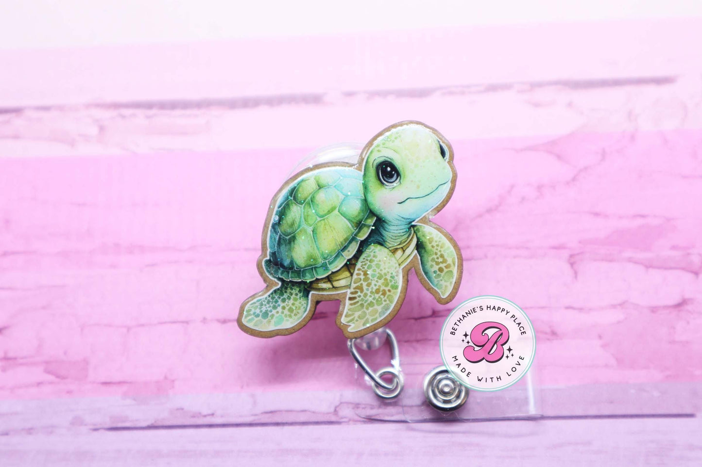 Sea turtle badge reel, sea turtle badge holder, turtle gifts, badge reel nurse, beach badge reel, turtle badge holder, ID holder, lanyard