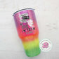 READY TO SHIP 30oz funny rainbow glitter tumbler - funny workout gifts - rainbow unicorn glitter tumbler - straight outta shape