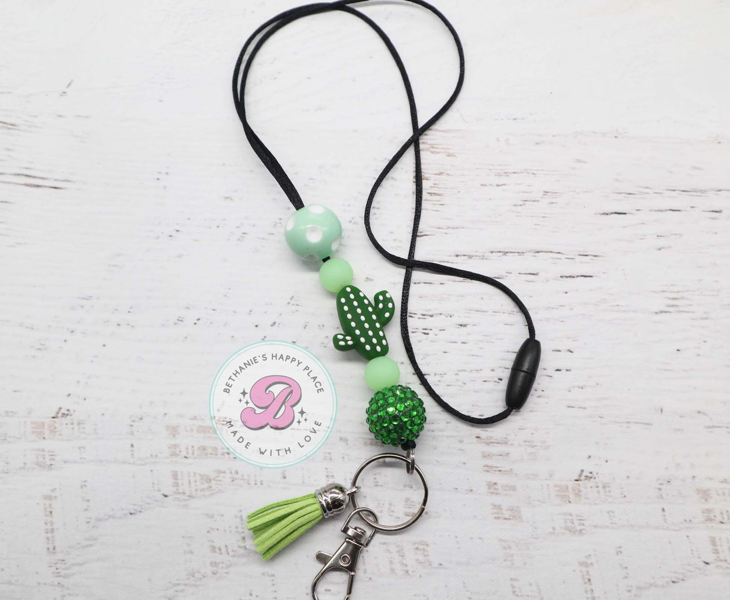 Cactus beaded lanyard, cactus gifts, cactus nurse lanyard, teacher lanyard, gift for teacher, nurse gift, teacher appreciation