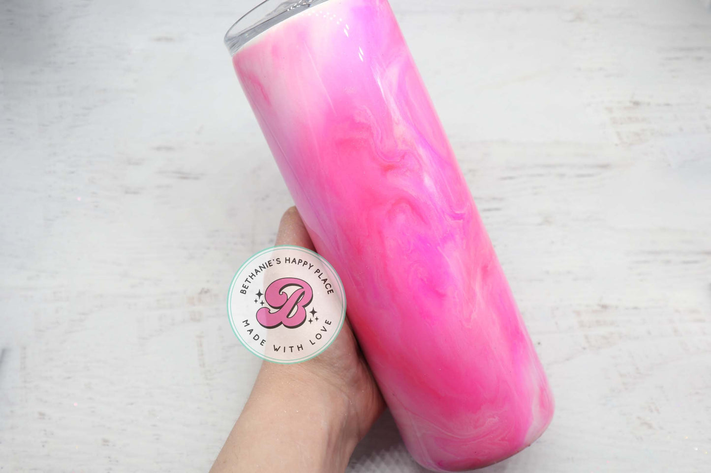 READY TO SHIP 20oz pink marble sloth glitter tumbler, dramatic sloth, sloth tumbler, pink ink tumbler, pink marble travel cup, sloth gifts