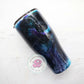 READY TO SHIP 24oz black, purple, teal marble tumbler, alcohol ink tumbler, custom tumbler, travel cup, swirl tumbler