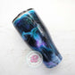 READY TO SHIP 24oz black, purple, teal marble tumbler, alcohol ink tumbler, custom tumbler, travel cup, swirl tumbler