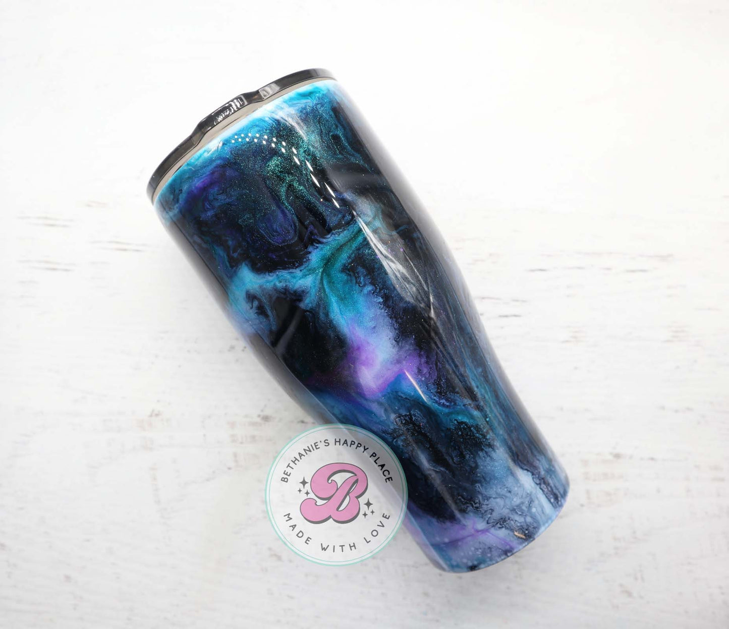 READY TO SHIP 24oz black, purple, teal marble tumbler, alcohol ink tumbler, custom tumbler, travel cup, swirl tumbler