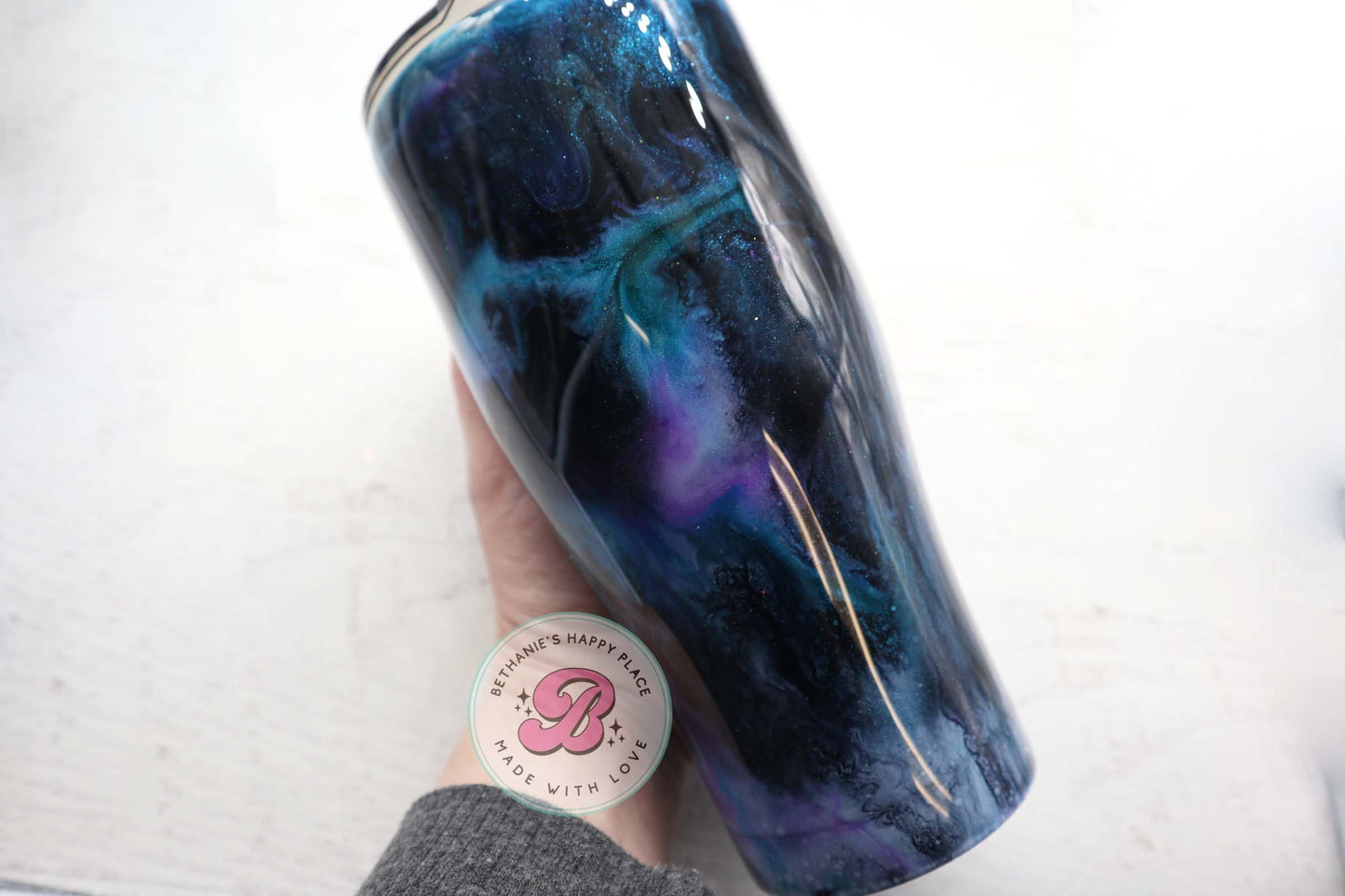 READY TO SHIP 24oz black, purple, teal marble tumbler, alcohol ink tumbler, custom tumbler, travel cup, swirl tumbler