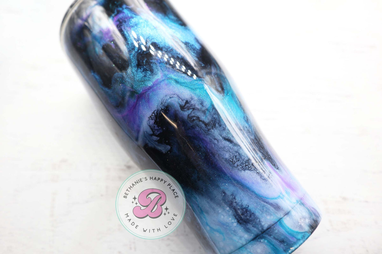 READY TO SHIP 24oz black, purple, teal marble tumbler, alcohol ink tumbler, custom tumbler, travel cup, swirl tumbler