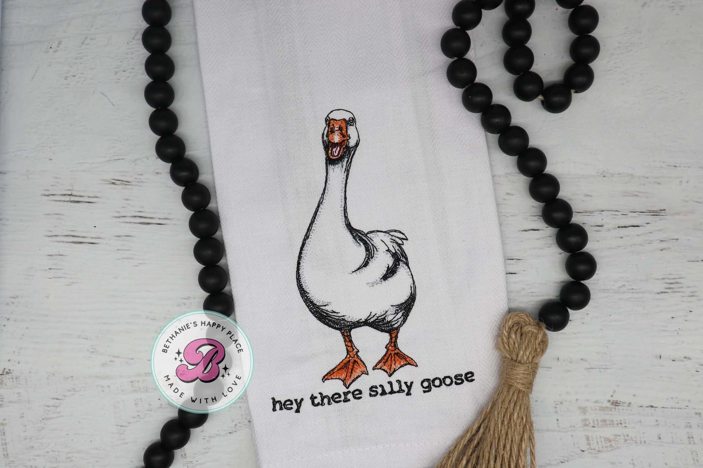 Hey there silly goose kitchen towel, goose gifts, cute goose kitchen towel, silly goose gifts, farmhouse decor, goose kitchen dish towel