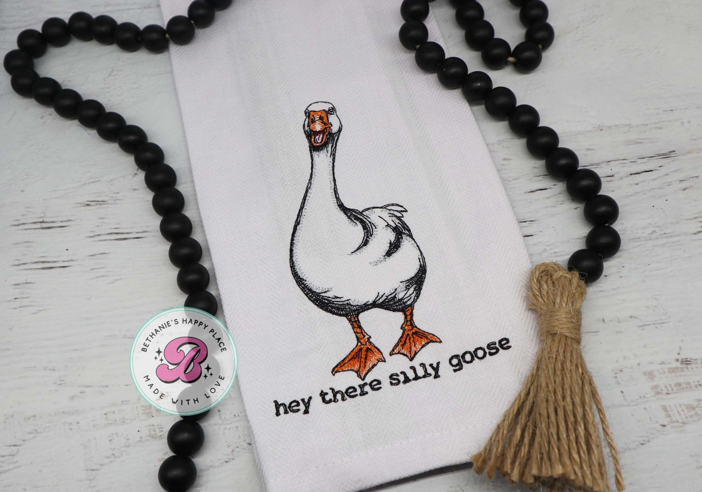 Hey there silly goose kitchen towel, goose gifts, cute goose kitchen towel, silly goose gifts, farmhouse decor, goose kitchen dish towel