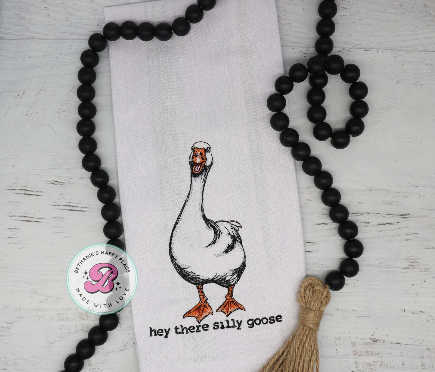 Hey there silly goose kitchen towel, goose gifts, cute goose kitchen towel, silly goose gifts, farmhouse decor, goose kitchen dish towel