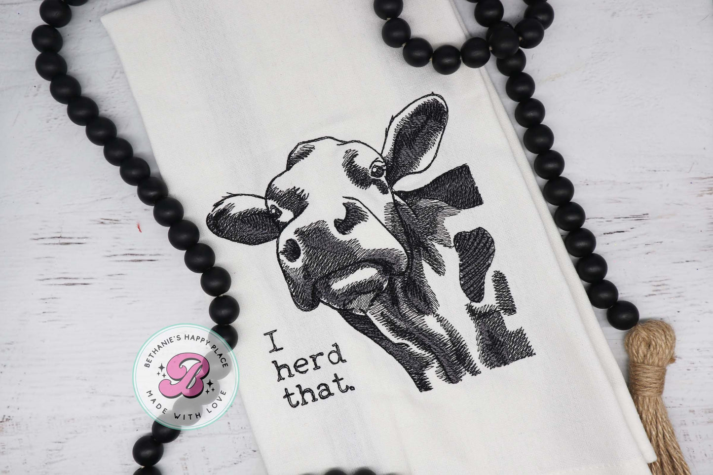 Herd that kitchen towel, cow dish cloth, cow kitchen towel, funny cow gifts, funny cow dish cloth, farmhouse decor, cow kitchen decor