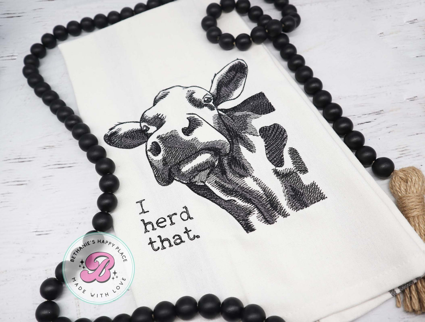 Herd that kitchen towel, cow dish cloth, cow kitchen towel, funny cow gifts, funny cow dish cloth, farmhouse decor, cow kitchen decor