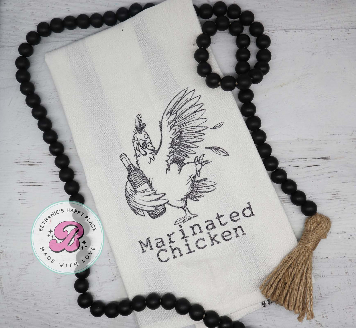 Marinated chicken kitchen towel, funny chicken gifts, drunk chicken, funny housewarming gifts, farmhouse decor, chicken dish cloth