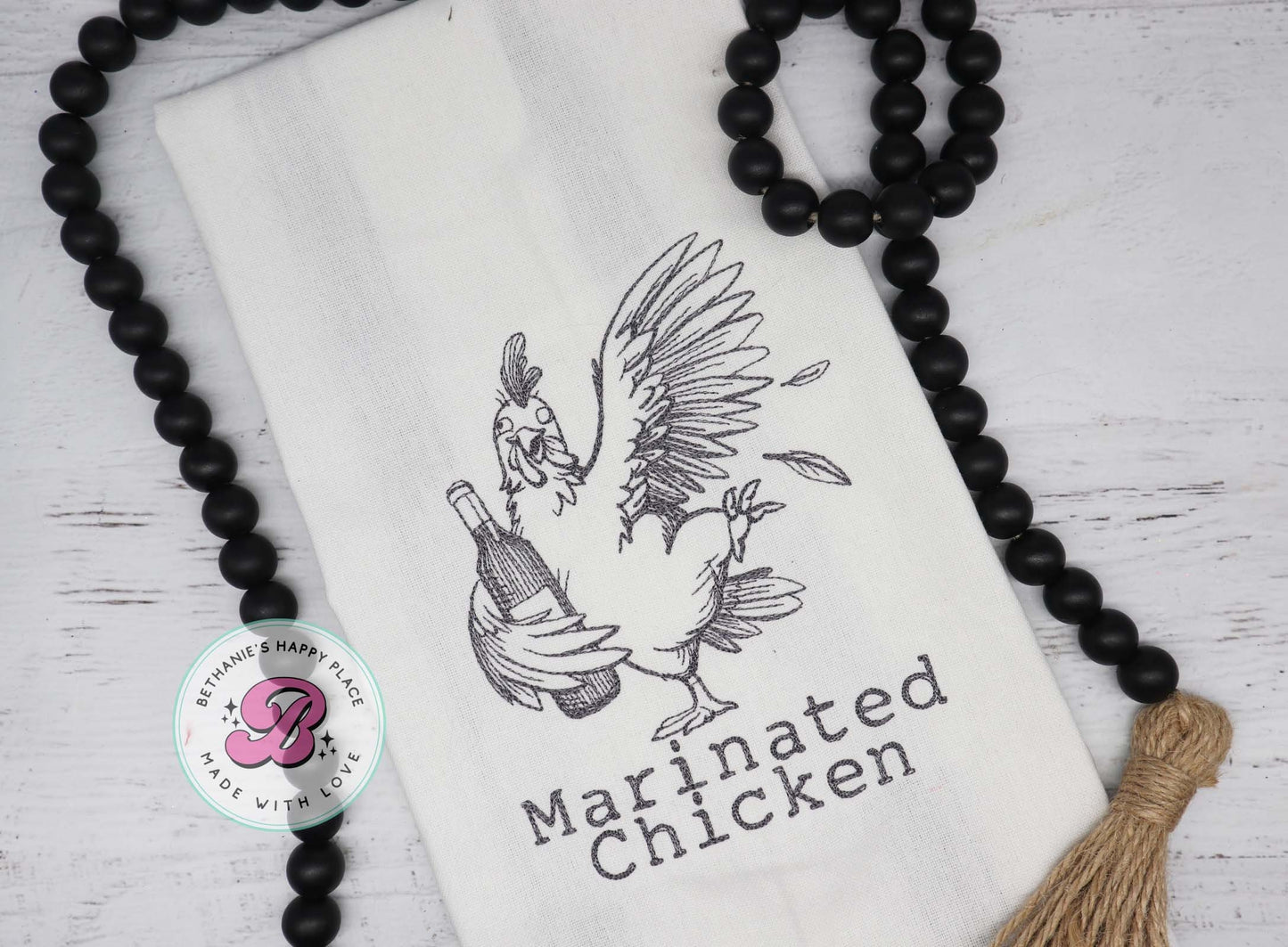 Marinated chicken kitchen towel, funny chicken gifts, drunk chicken, funny housewarming gifts, farmhouse decor, chicken dish cloth