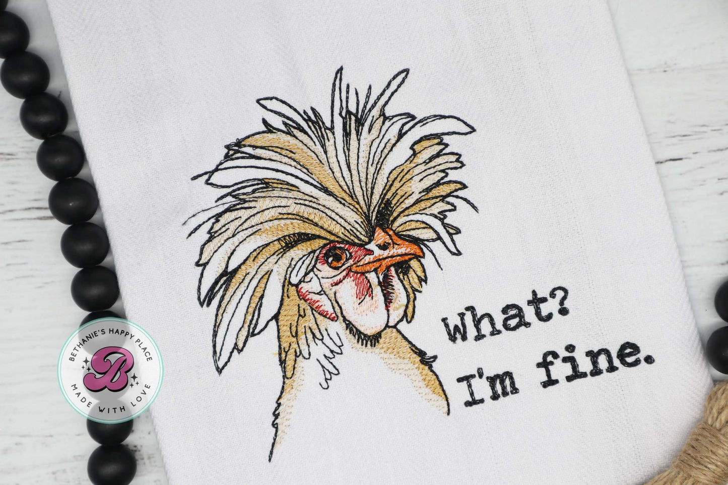 Funny chicken kitchen towel, chicken dish cloth, what? I'm fine, I'm fine chicken towel, farmhouse decor, funny chicken gifts, housewarming