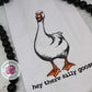 Hey there silly goose kitchen towel, goose gifts, cute goose kitchen towel, silly goose gifts, farmhouse decor, goose kitchen dish towel