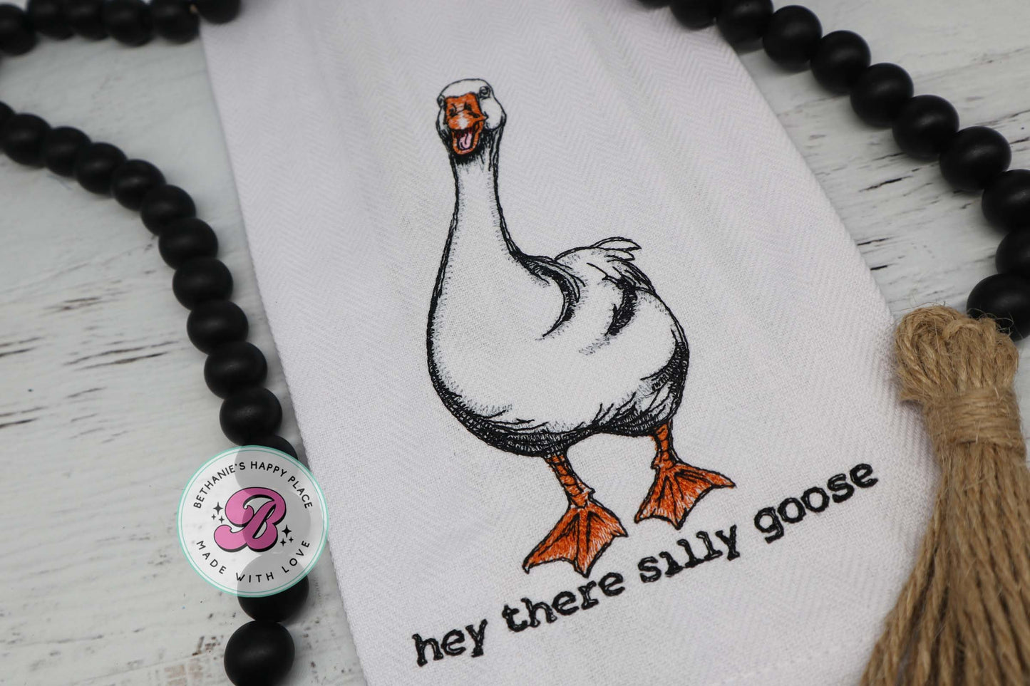 Hey there silly goose kitchen towel, goose gifts, cute goose kitchen towel, silly goose gifts, farmhouse decor, goose kitchen dish towel