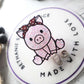 Pig acrylic badge reel, pig with bandana, pig badge holder, badge reel nurse, glitter pig badge clip, cute pig gifts, Christmas gifts