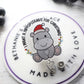 Christmas hippo badge reel, hippopotamus for Christmas, Christmas badge clip, acrylic hippo badge reel, cute hippo gifts, badge reel nurse