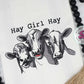 Cow trio kitchen towel, hay girl hay, funny farm kitchen towel, cow dish cloth, cow gifts, farmhouse decor, funny cow towel, cow decor