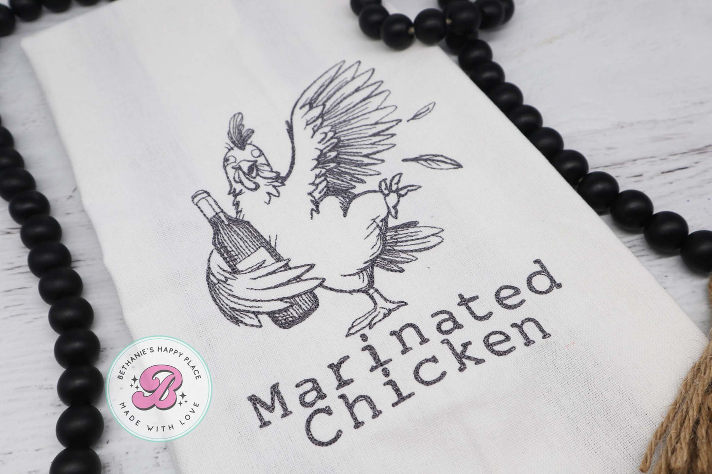 Marinated chicken kitchen towel, funny chicken gifts, drunk chicken, funny housewarming gifts, farmhouse decor, chicken dish cloth