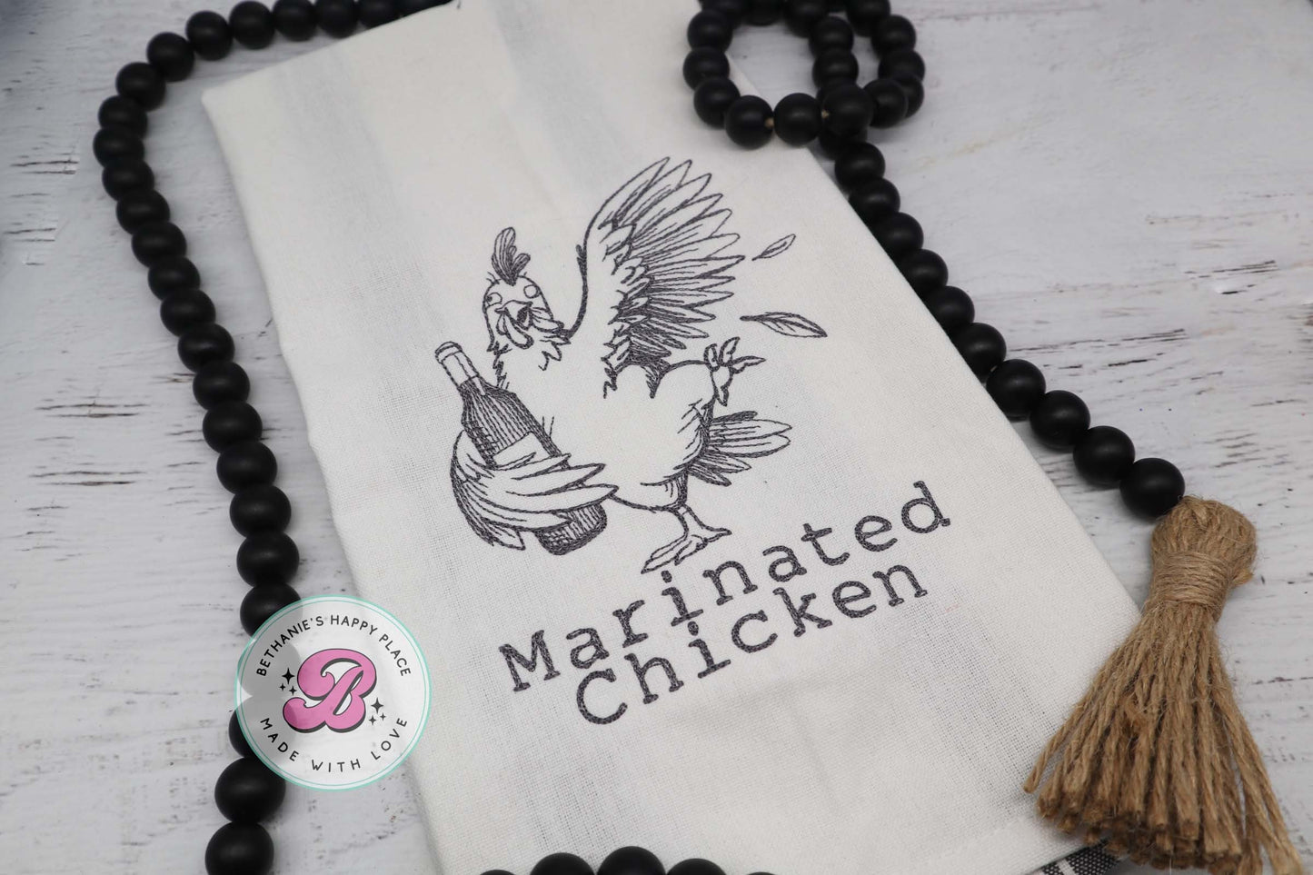 Marinated chicken kitchen towel, funny chicken gifts, drunk chicken, funny housewarming gifts, farmhouse decor, chicken dish cloth