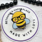 Bumblebee badge reel, geeky bumblebee badge holder, bee badge clip, bee with glasses, cute badge holder, retractable medical ID holder