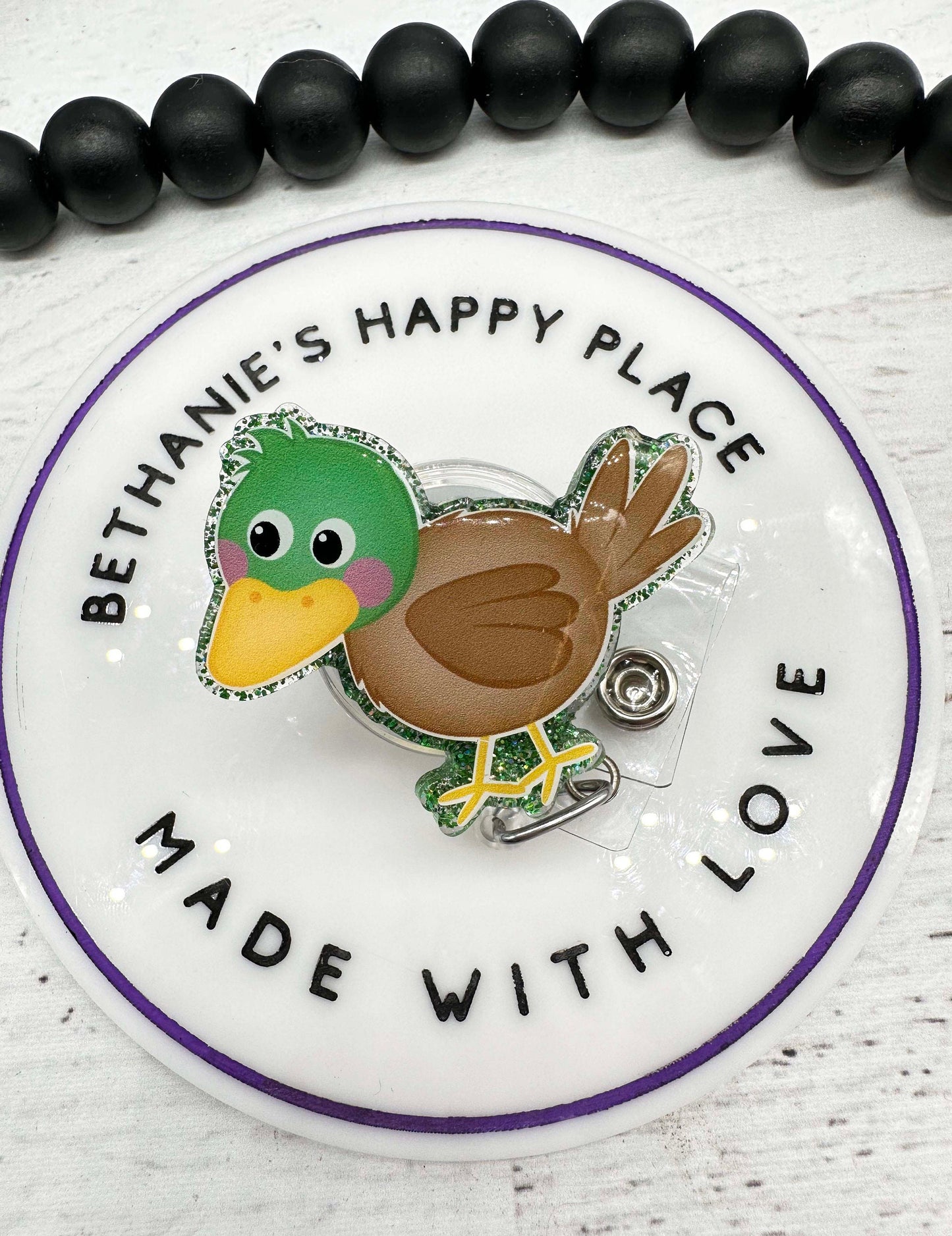 Mallard duck badge reel, mallard badge holder, cute badge reel, badge holder nurse, nurse badge clip, duck gifts, duck lanyard