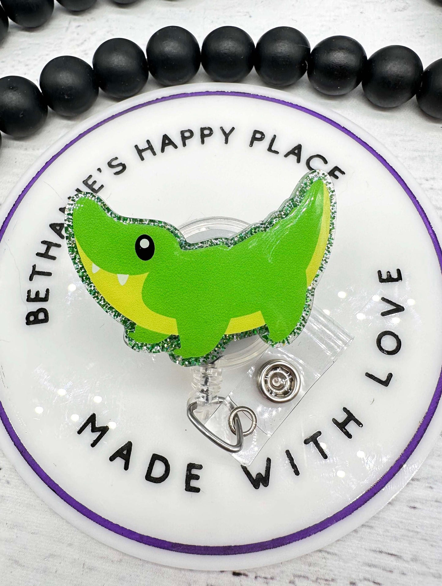 Gator retractable badge reel, alligator gifts, teacher ID badge clip, teacher gift, school mascot badge holder, RN key card holder