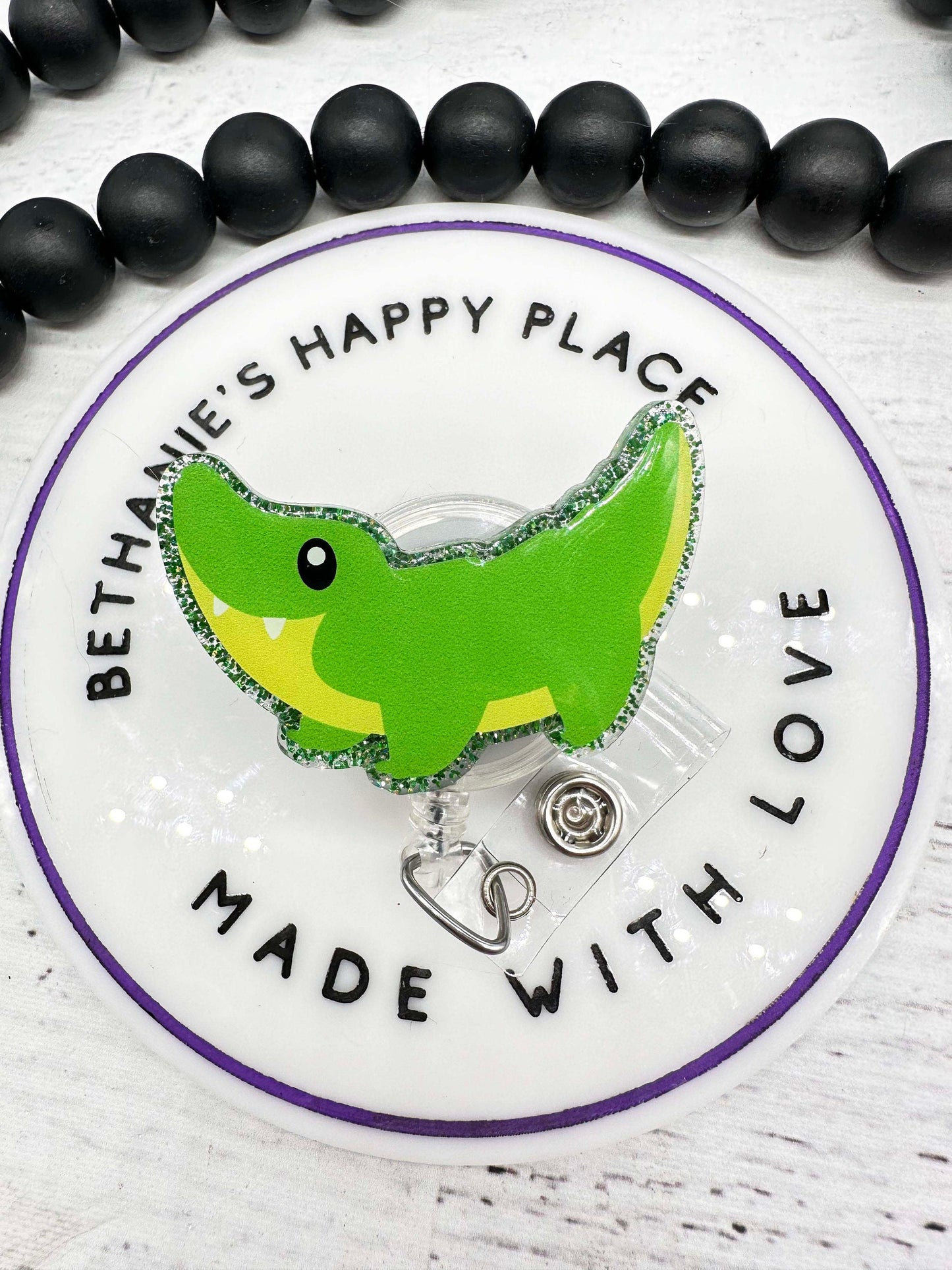 Gator retractable badge reel, alligator gifts, teacher ID badge clip, teacher gift, school mascot badge holder, RN key card holder