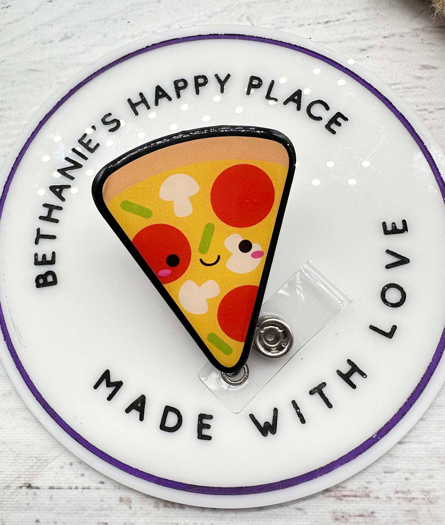 Pizza badge reel, food badge reel, pizza gifts, pizza badge holder, cute badge reel, food gifts, ID holder, retractable