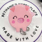 Adorable pig badge reel, pig badge holder, pig gifts, badge reel nurse, pig badge topper, acrylic badge reel, pig lover, piggy badge holder