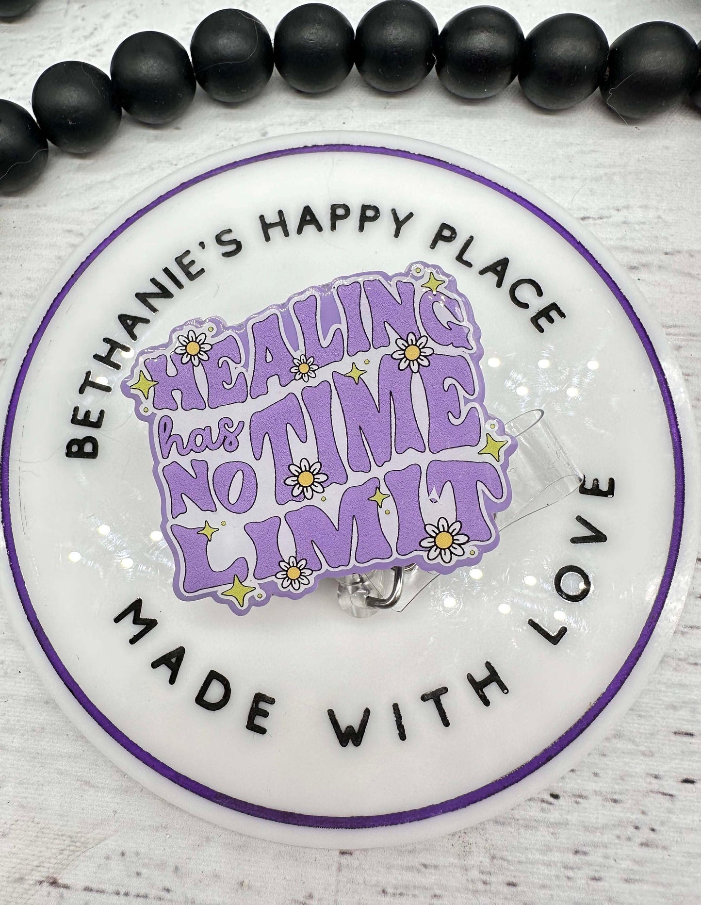 Healing has no time limit badge reel, mental health badge reel, nurse badge holder, motivational badge reel, badge clip for nurse