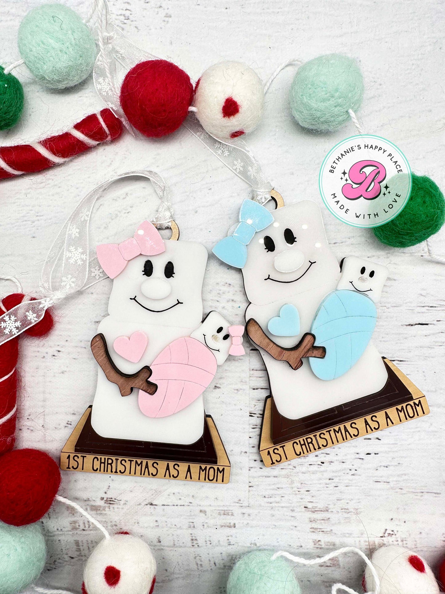 First Christmas as a mom ornament, Smore's mom ornament, mom's 1st Christmas, First Christmas keepsake gifts, baby's First Christmas