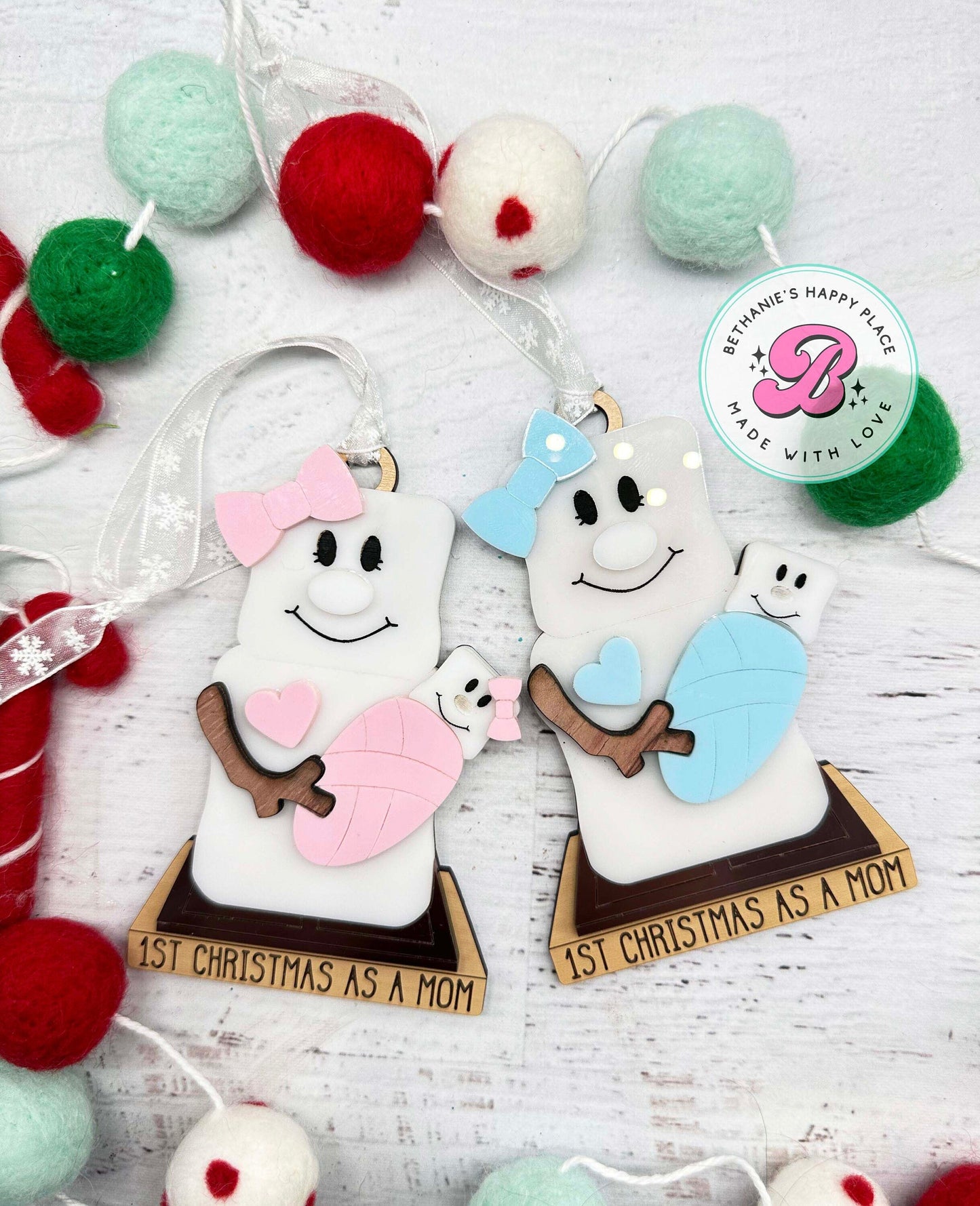 First Christmas as a mom ornament, Smore's mom ornament, mom's 1st Christmas, First Christmas keepsake gifts, baby's First Christmas