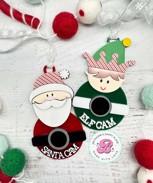 Elf cam or Santa cam Christmas ornament, cute kids ornaments, gift from elf