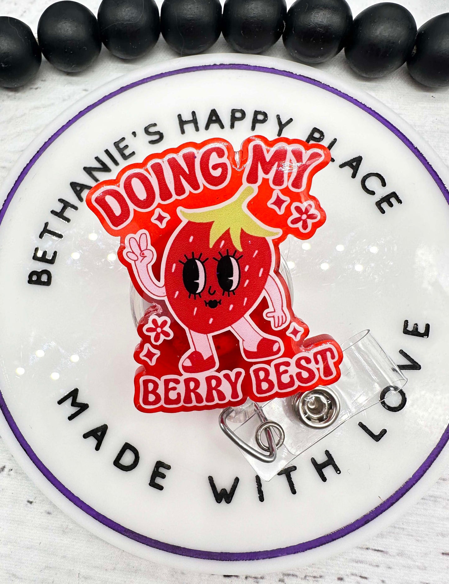 Doing my berry best badge reel, berry best badge holder, badge reel nurse, mental health badge clip, motivational gifts, ID holder