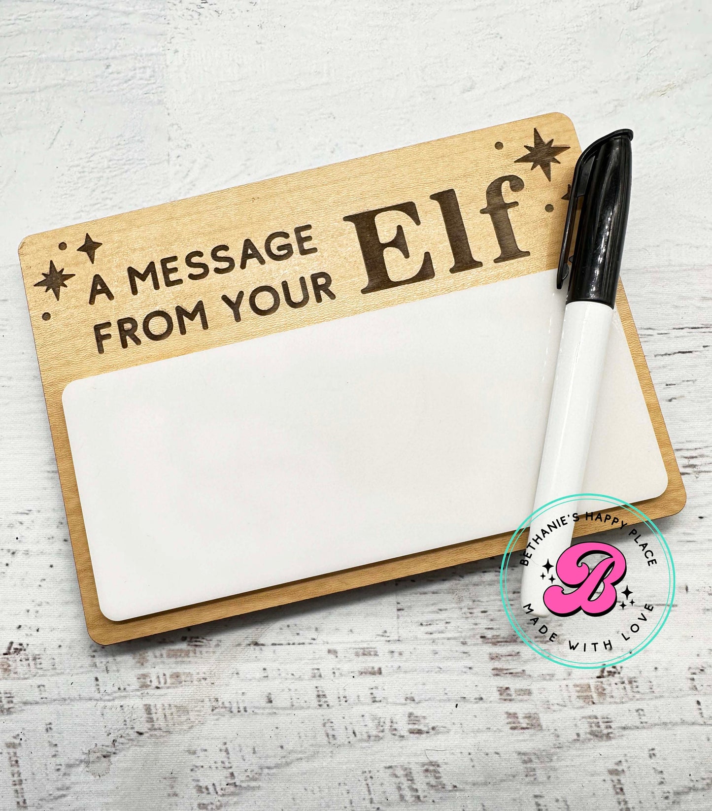 Dry erase elf sign, a message from your elf, elf accessories, Christmas dry erase board, Christmas traditions, personalized elf gifts