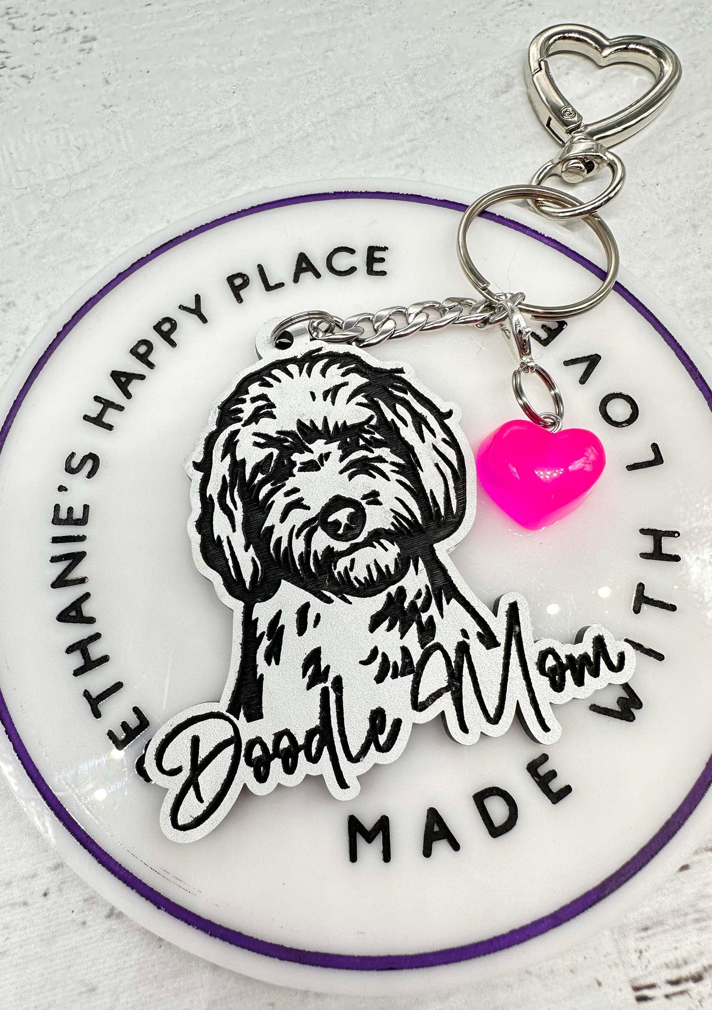 Doodle keychain, Goldendoodle keychain, labradoodle, dog gifts, doodle gifts, keychain for mom, stocking stuffers, key holder