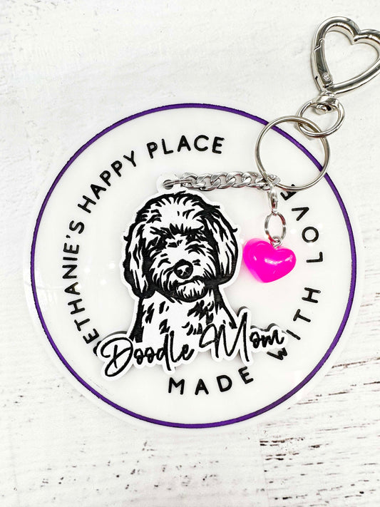 Doodle keychain, Goldendoodle keychain, labradoodle, dog gifts, doodle gifts, keychain for mom, stocking stuffers, key holder