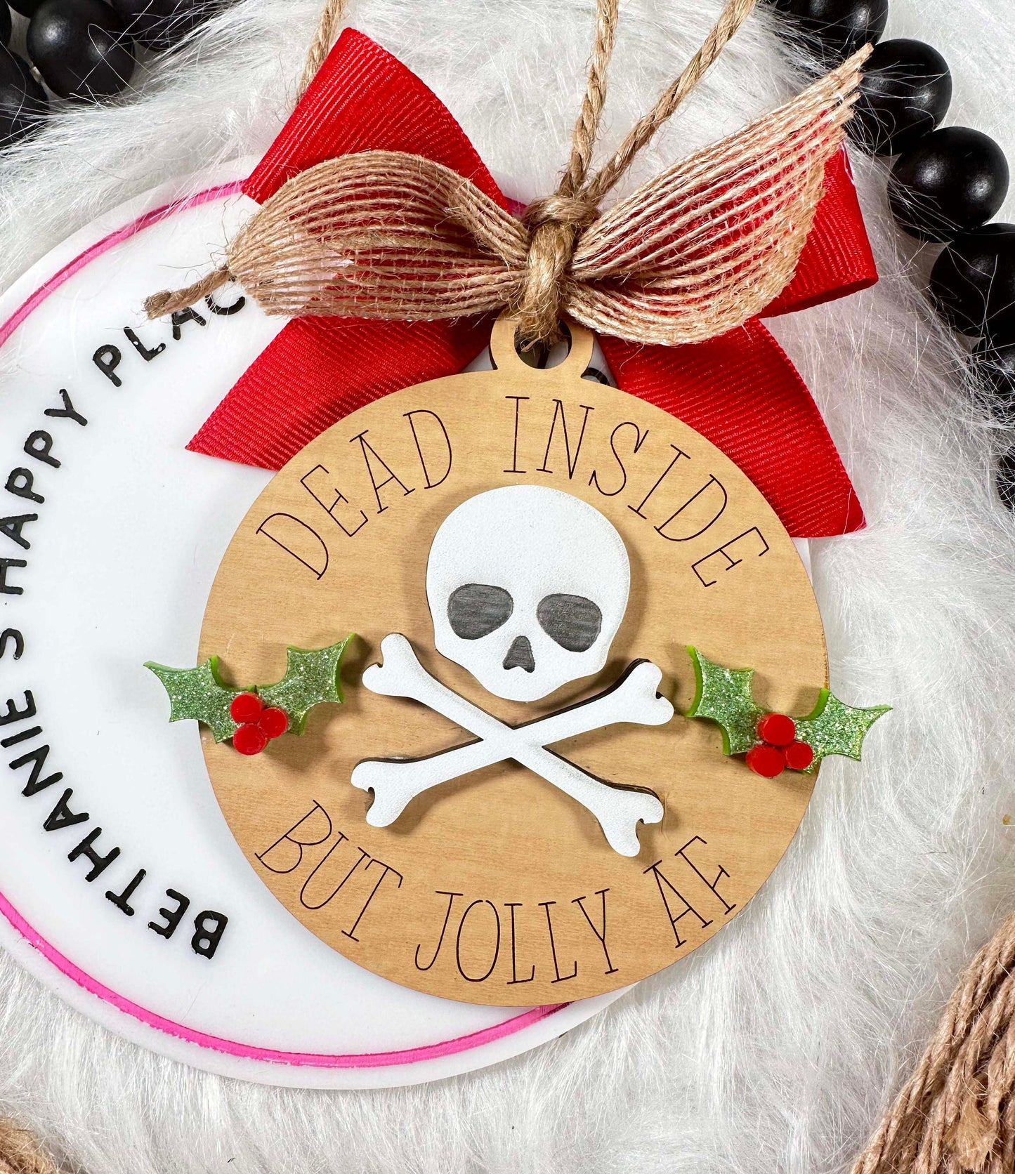 Jolly af Christmas ornament, funny ornament, funny Christmas gifts for friends, keepsake gifts, holiday humor, skull ornament