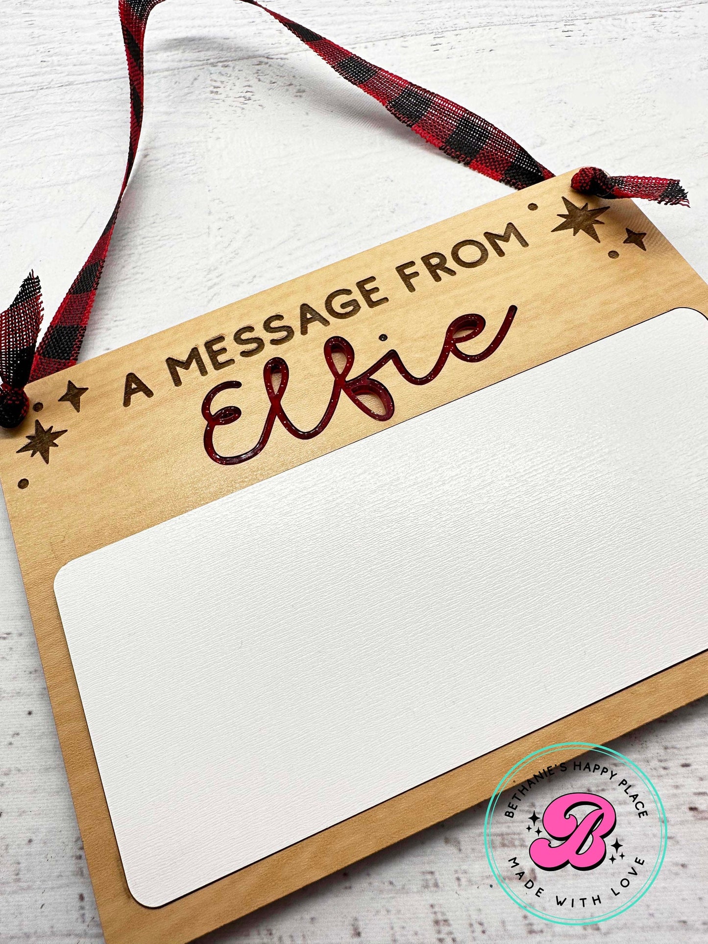 A message from your elf, dry erase elf sign, elf accessories, Christmas dry erase board, Christmas traditions, personalized elf gifts