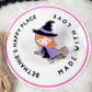 Witch badge reel, witch on broom, Halloween witch lanyard, ID clip, medical ID holder, nurse gifts, acrylic badge topper, easy to clean