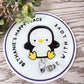 Chubby penguin retractable badge reel, penguin gifts, cute acrylic ID holder, key card holder, nurse badge clip, medical, pediatrics