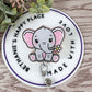 Cute elephant retractable badge reel, nurse badge holder, elephant gifts, pediatrics badge clip, medical ID holder, lanyard, acrylic