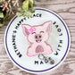 Happy pig retractable badge reel, nurse ID holder, badge clip, pig gifts, pig lanyard, medical badge holder, teacher gifts, acrylic topper