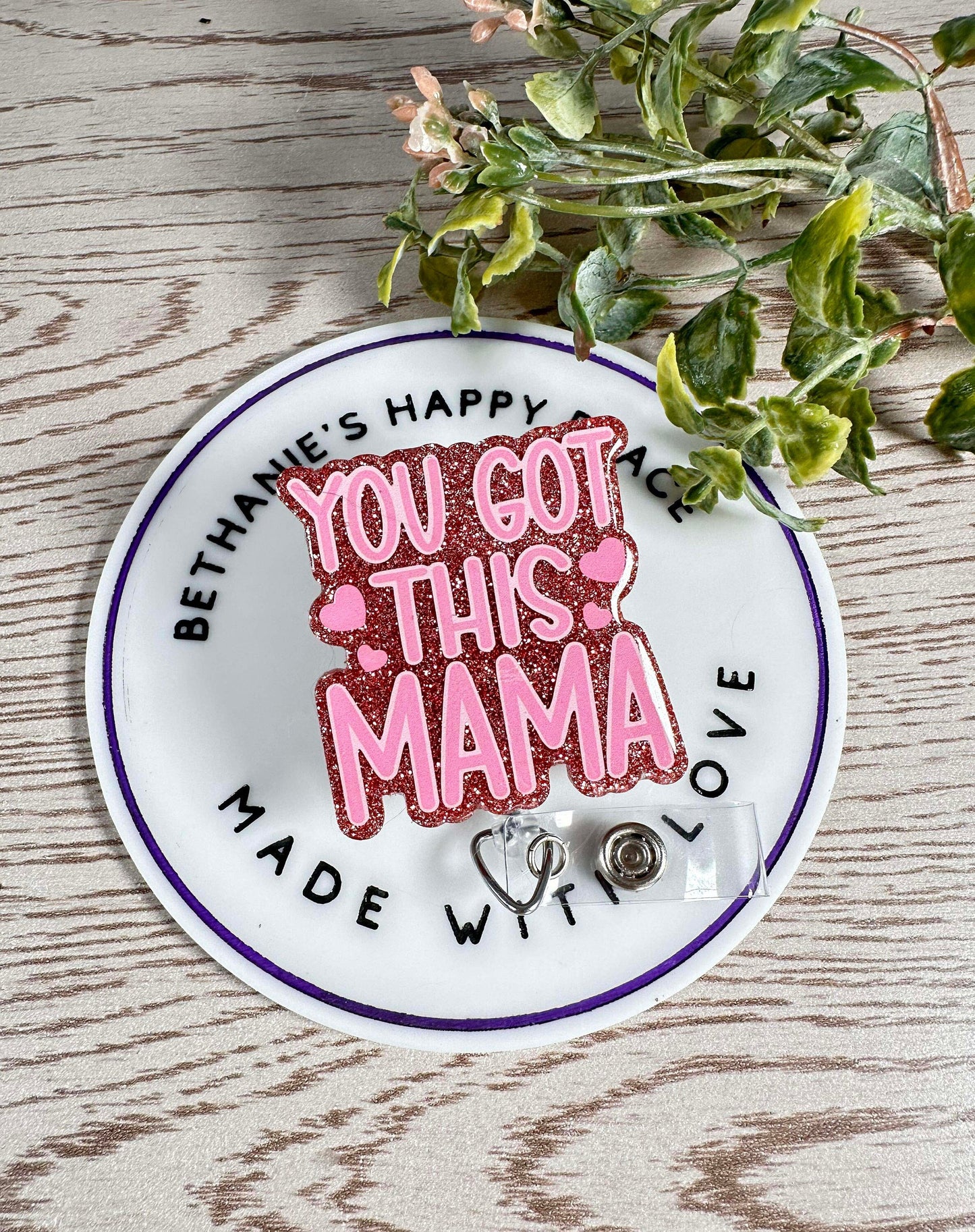 You got this mama retractable badge reel, medical ID holder, gifts for mom, mental health badge clip, key card holder, lanyard, acrylic