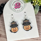 Halloween cat pumpkin earrings, Halloween dangle earings, black cat in pumpkin, Halloween statement earrings, gifts for women