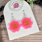 Halloween daisy earrings, pumpkin face earrings, pink Halloween earrings, Halloween gifts, gifts for women, statement earrings