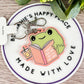 Frog reading keychain, frog gifts, don't bug me or I'll eat you, book lovers keychain, funny frog gifts, gifts for her, handmade acrylic