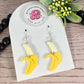 Banana acrylic earrings, fruit earrings, fruit gifts, gifts for women, statement dangle earrings, stainless steel wire hooks