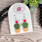 Succulent earrings, cactus acrylic earrings, statement dangle earrings, stainless steel hooks, cactus gifts, gifts for women